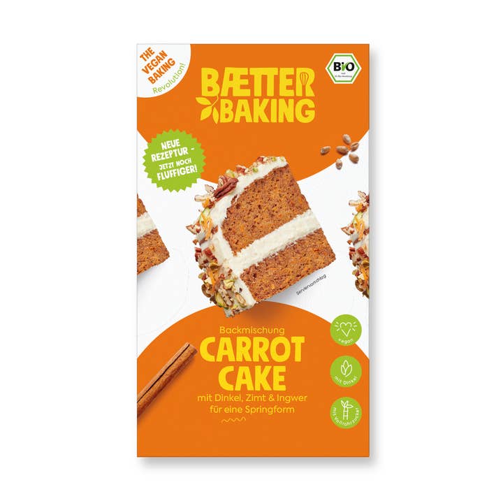 Carrot Cake, vegan, 380g, Bio-Backmischung für den Großhandel von Baetter Baking