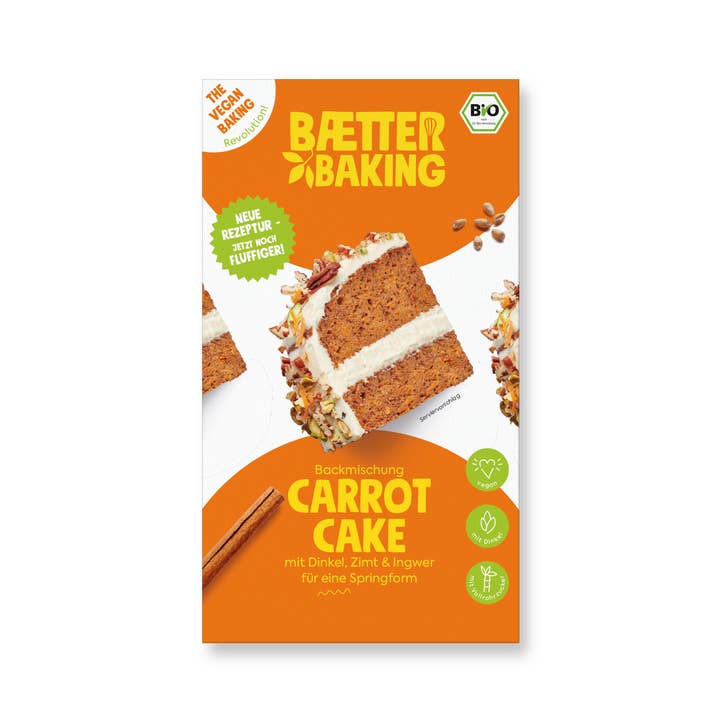 Carrot cake, vegan, 380g, organic baking mix for wholesale by Baetter Baking