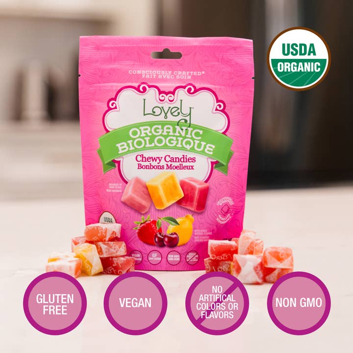 Lovely Candy Company - Wholesale Gummy - Bulk Organic Chewy Candies -10lb, Gluten Free Candy, No Dyes