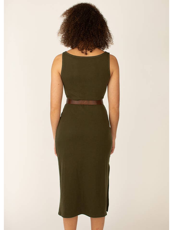 Joyfolie - Wholesale Dress - Women's - Women's Lizette Slip Dress in Dark Olive