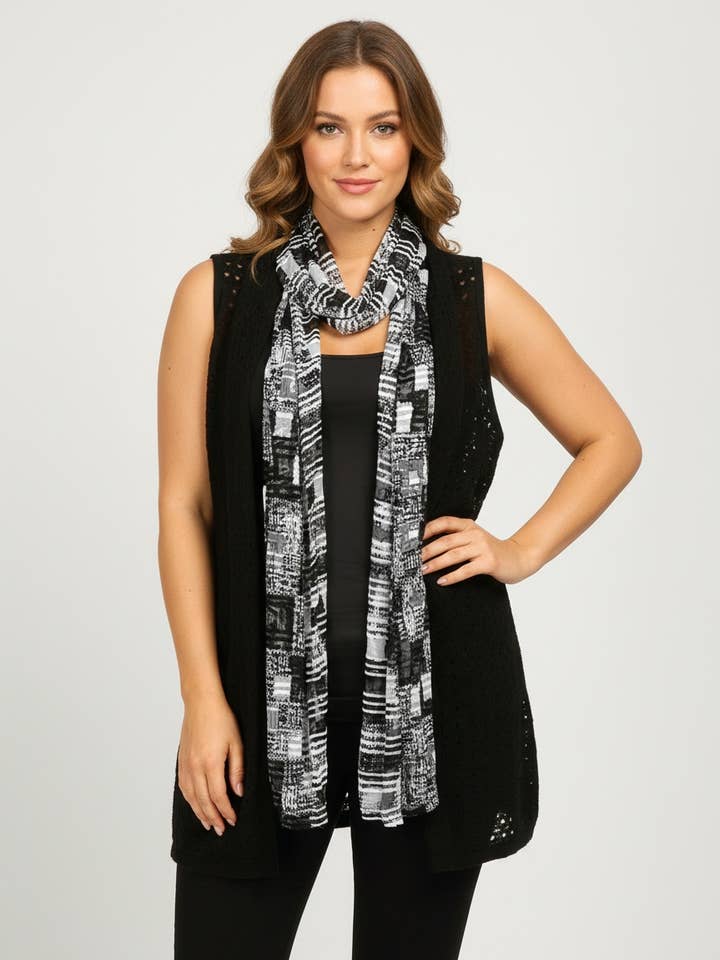 Gilet bi-matière grande taille (A182) pour la vente par Pomme Rouge Paris