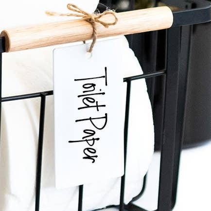 White Basket Tags for wholesale by Savvy & Sorted