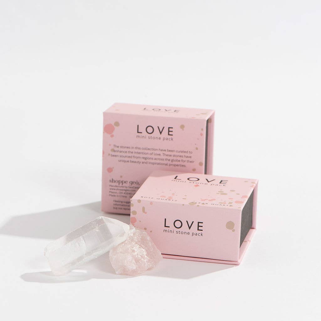 GeoCentral - Wholesale Spiritual Stone/Crystal - Love Mini Crystal Pack Stocking Stuffer - Rose Quartz1