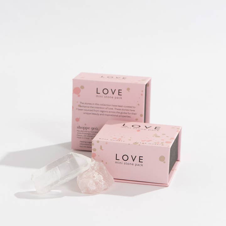 GeoCentral - Wholesale Spiritual Stone/Crystal - Love Mini Crystal Pack Stocking Stuffer - Rose Quartz1
