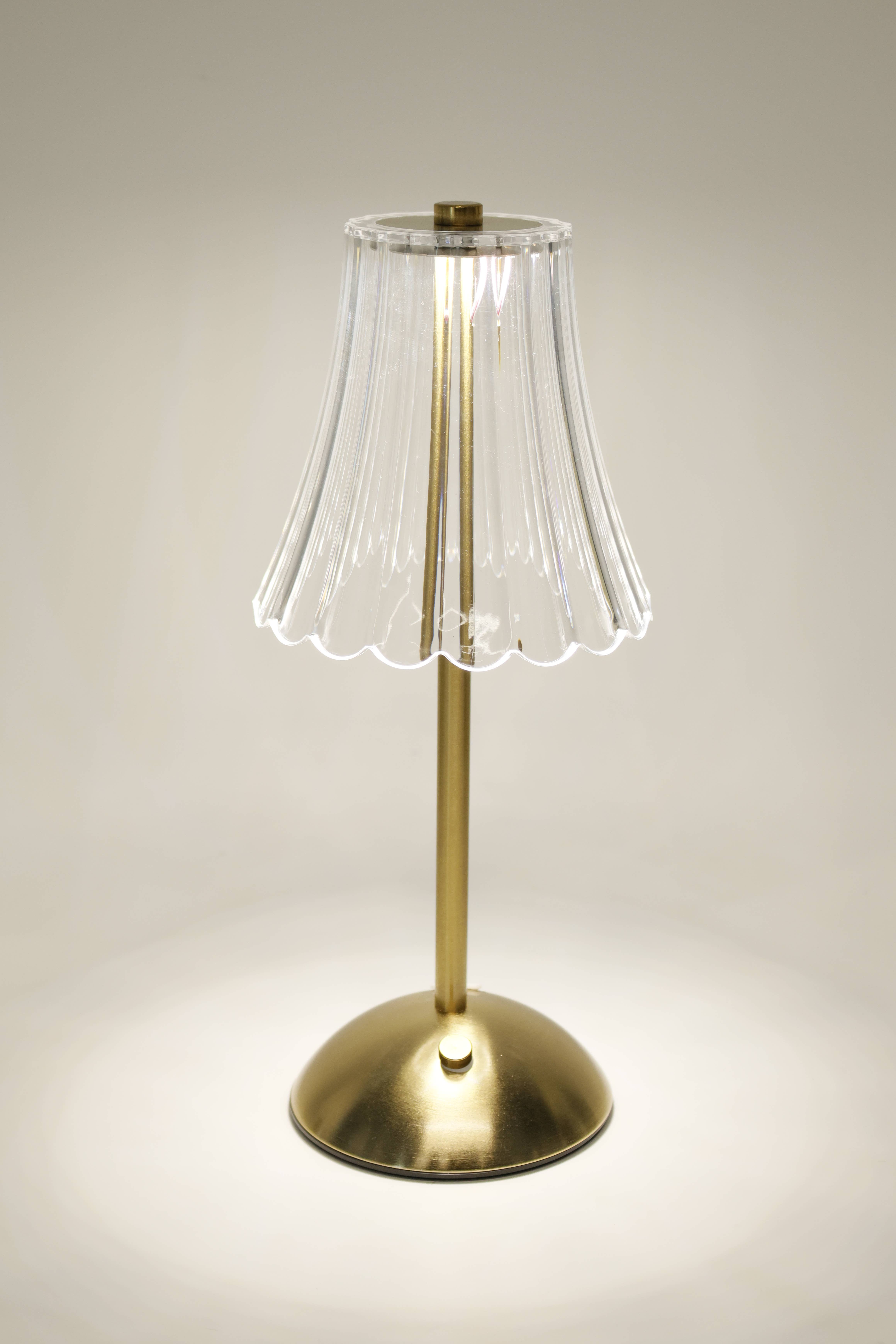 LAX Gadgets - Wholesale Accent/Desk Lamp - Crystal LED Lamps – Gold (Tubular & Classic Styles)4