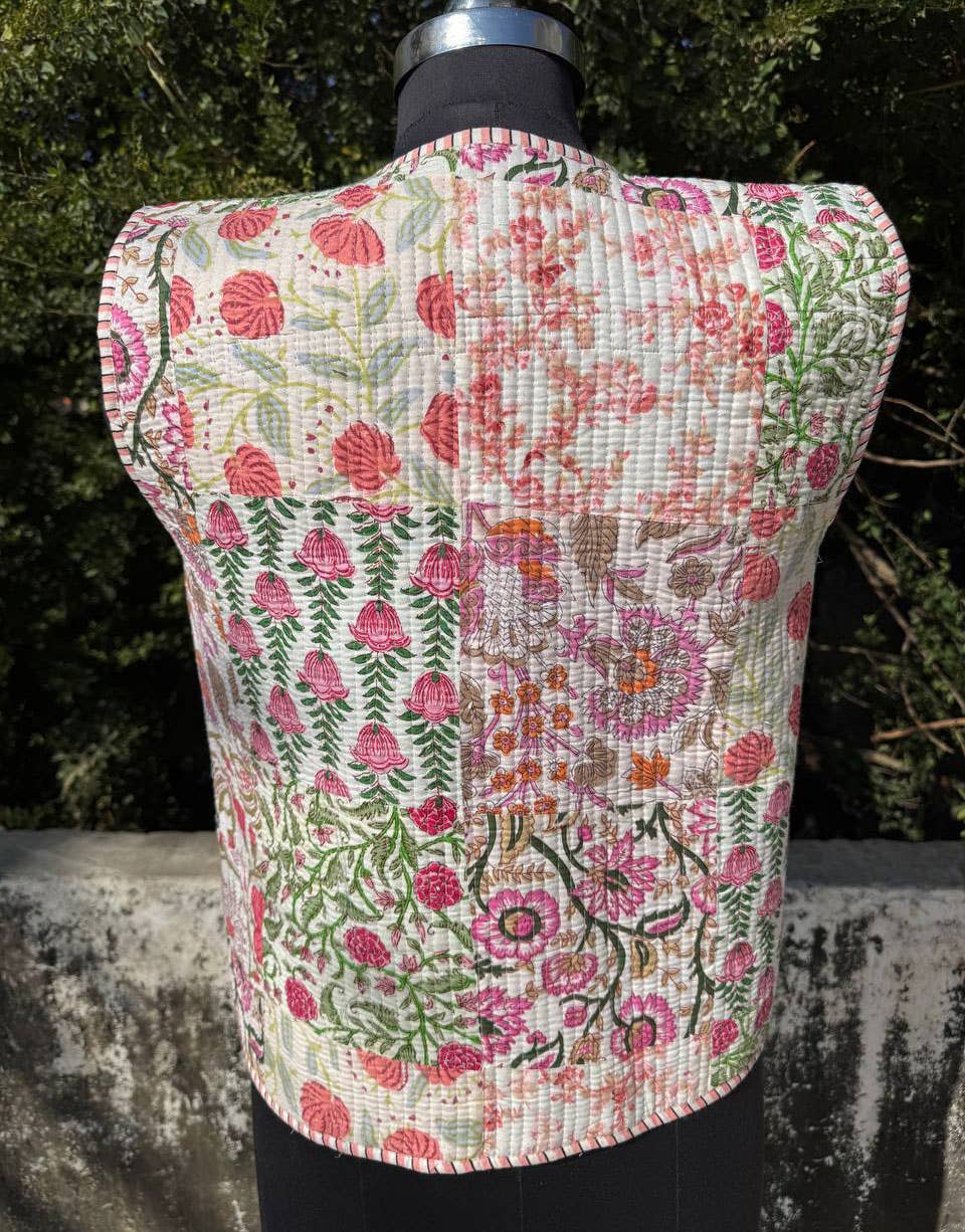 bhavnas boutique - Wholesale Jacket - Women's - Coat Quilted Sleeveless Vest Pure Cotton Patchwork Waistcoat8