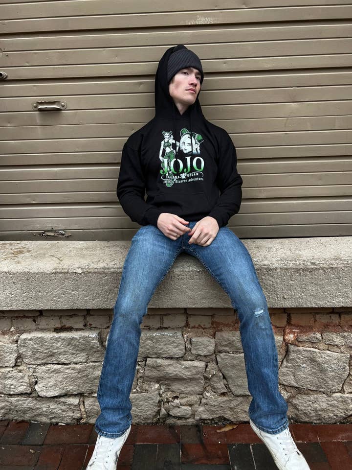 Fundom - Wholesale Hoodie - Men's - JoJo's Bizarre Adventure Jolyne Cujoh Green & White - Front & Back Print - Licensed Adult Hoodie9