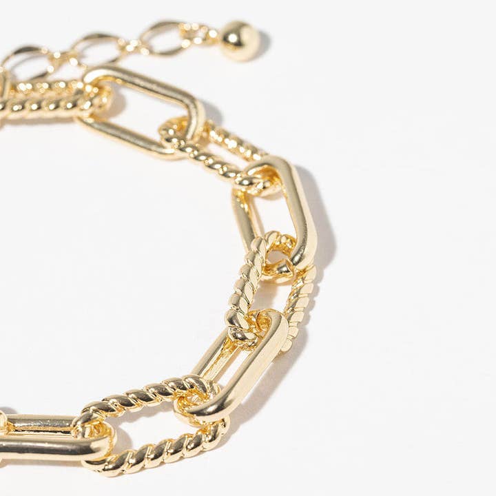 Sensibling Corp. - Wholesale Anklet - Gold Dipped Chunky Twisted Paperclip Link Chain Anklet2