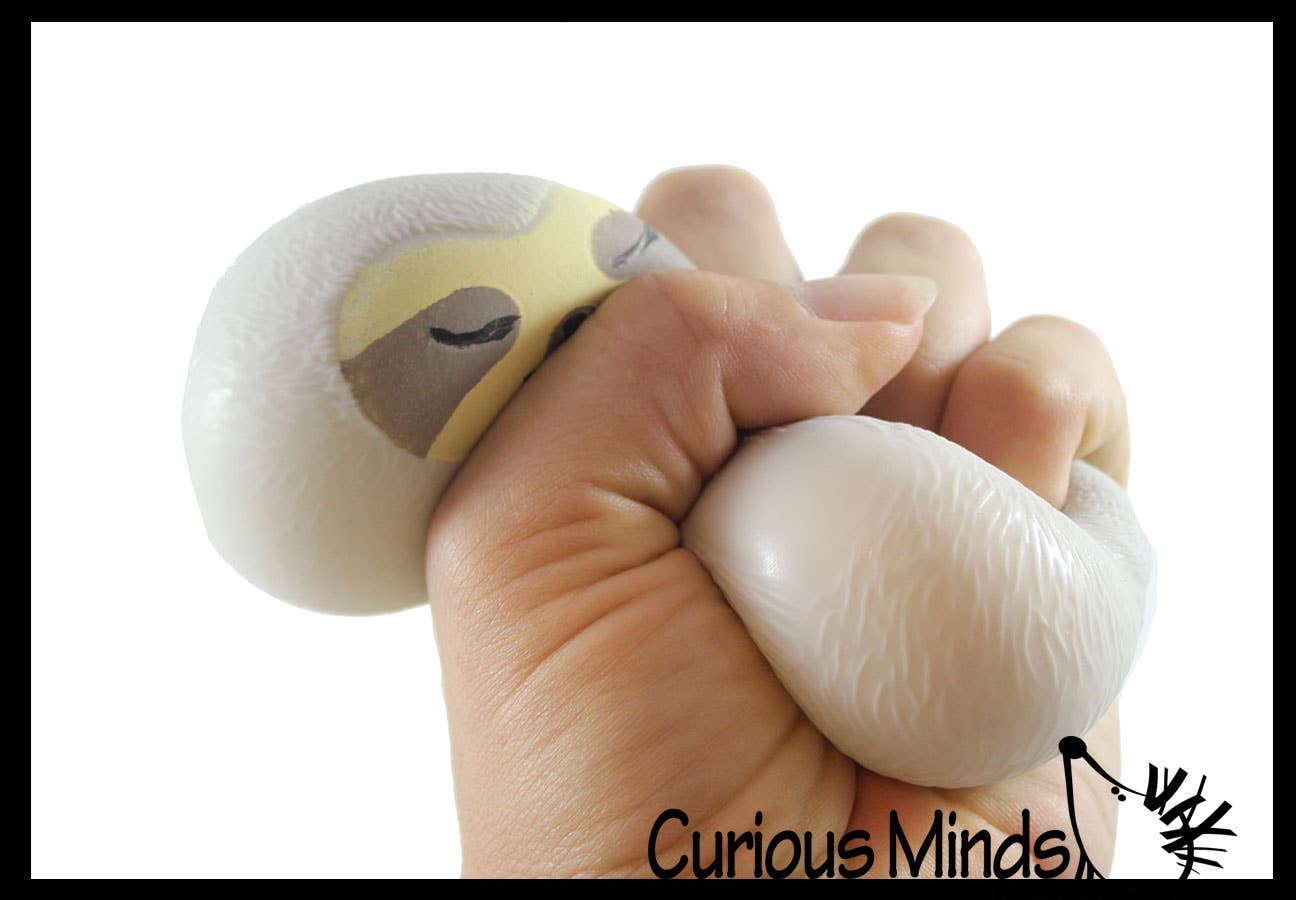 Curious Minds Toys - Wholesale Fidgetspeelgoed - Kinderen - 1 Marshmallow Sloth Animal Stressballen - Ultra Soft Kneadab4