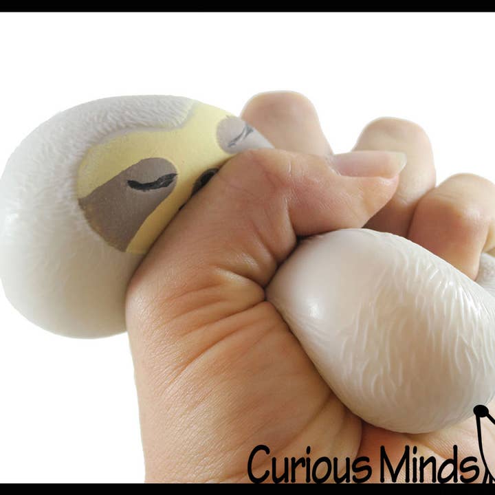 Curious Minds Toys - Wholesale Fidget Toy - Kids - 1 Marshmallow Sloth Animal Stress Balls - Ultra Soft Kneadab4