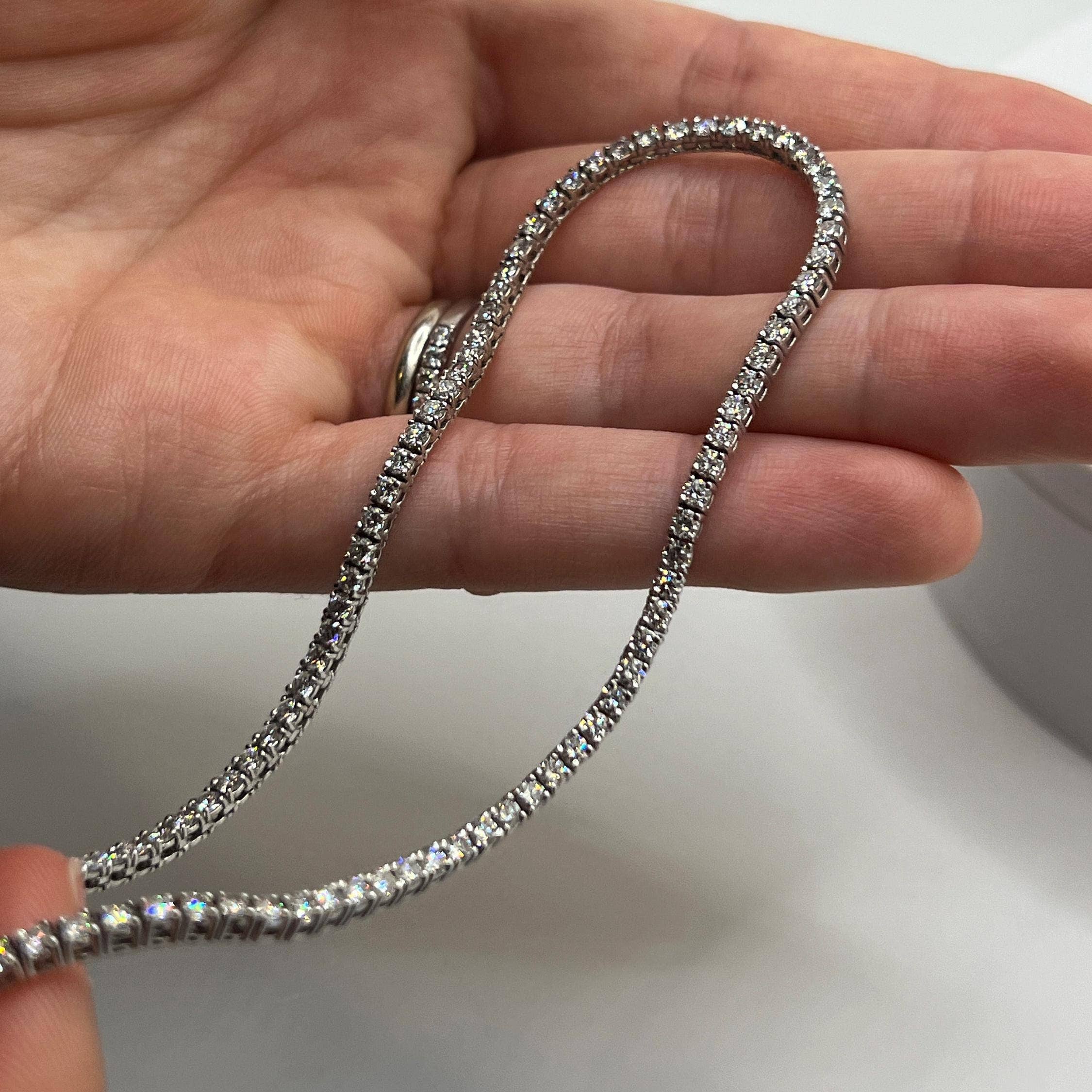 Elegant Jewels LLC – wholesale Kedjehalsband – 14K guld 7 CT laboratorieodlad diamant tennis halsband1