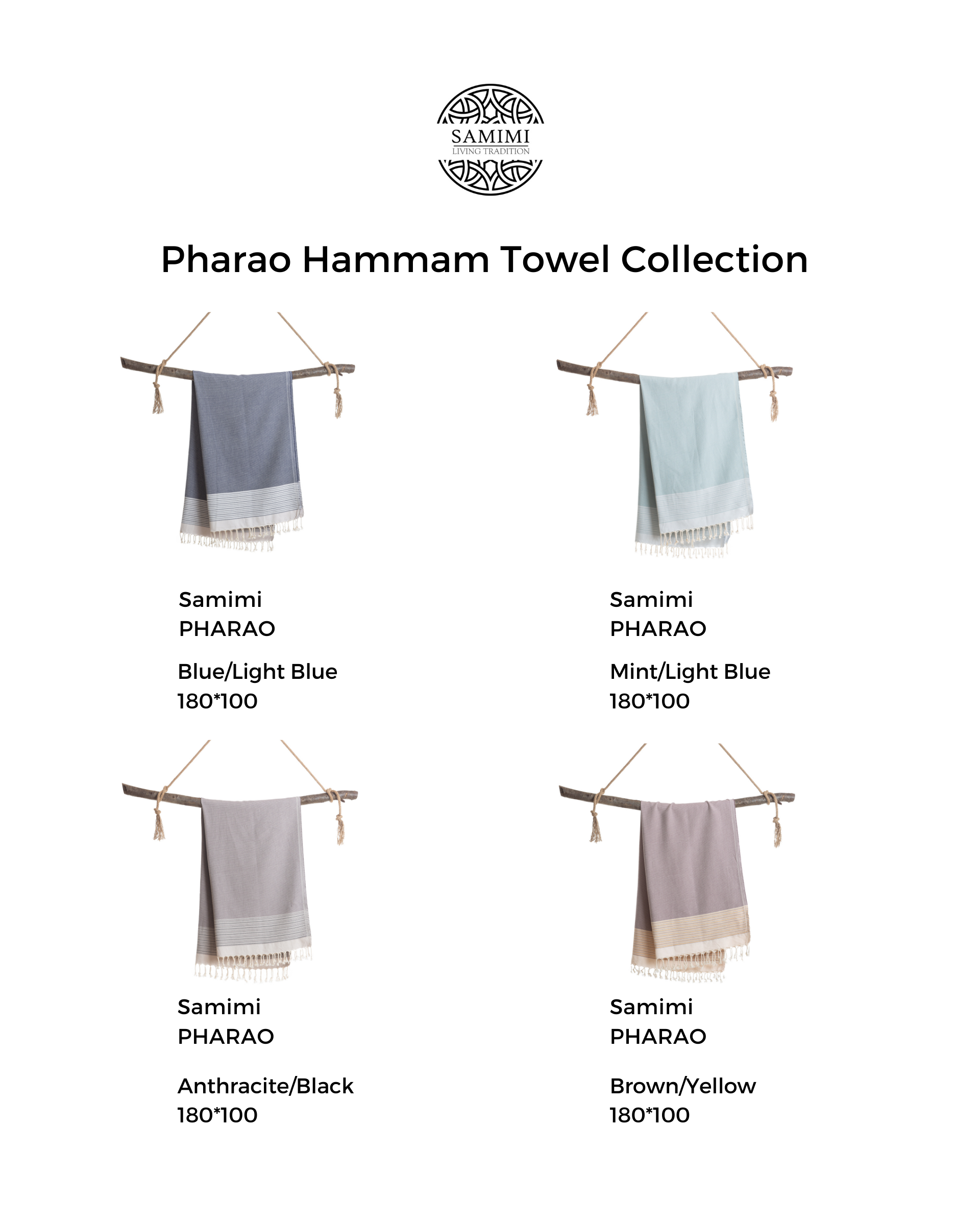 Samimi - Wholesale Beach Towel - PHARAO Cotton Hammam Towel, Soft Scarf - Blue / Dark Blue (180x100 cm)5