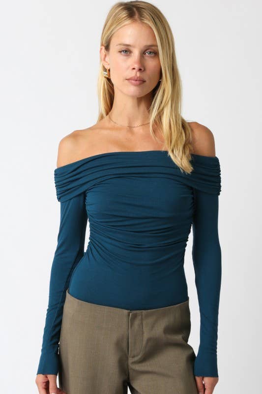 Olivaceous - Wholesale Bodysuit - Women's - Esther Off Bodysuit0