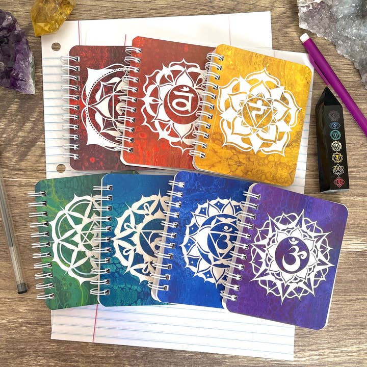 Mini Chakra Notebooks for wholesale by Cosmic Geology