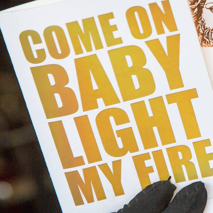 Carte en aluminium : Light my Fire pour la vente par Any Key Press Inc