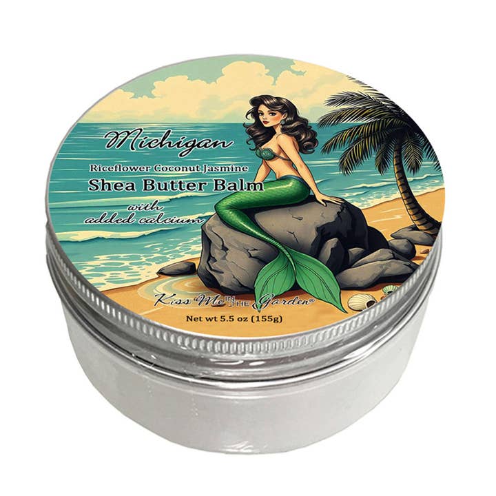 Mermaid Shea Butter Balm 5.5 oz RICELFOWER COCONUT for wholesale by Kiss Me in the Garden