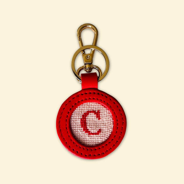 Our Initial Thought - Key Fob in Rosy Cheeks for wholesale by Happy Stitching