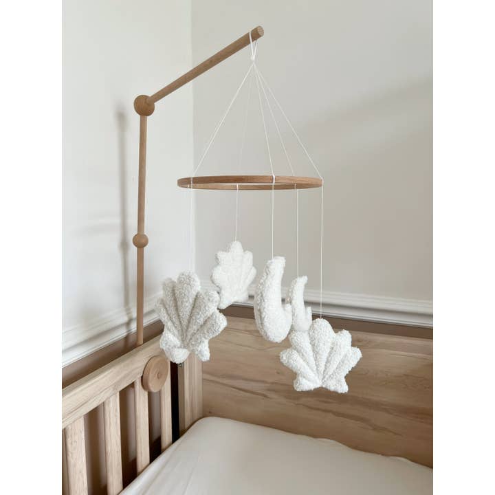 Edie & Joe - Wholesale Baby Mobile - Micro Boucle Shell & Moon Mobile Nursery Decor