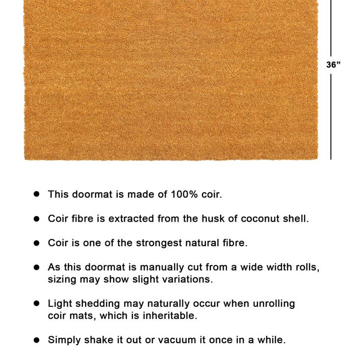 RugSmith - Vendita all'ingrosso Zerbino - RugSmith Zerbino naturale trapuntato a macchina, 36 «x 60"2