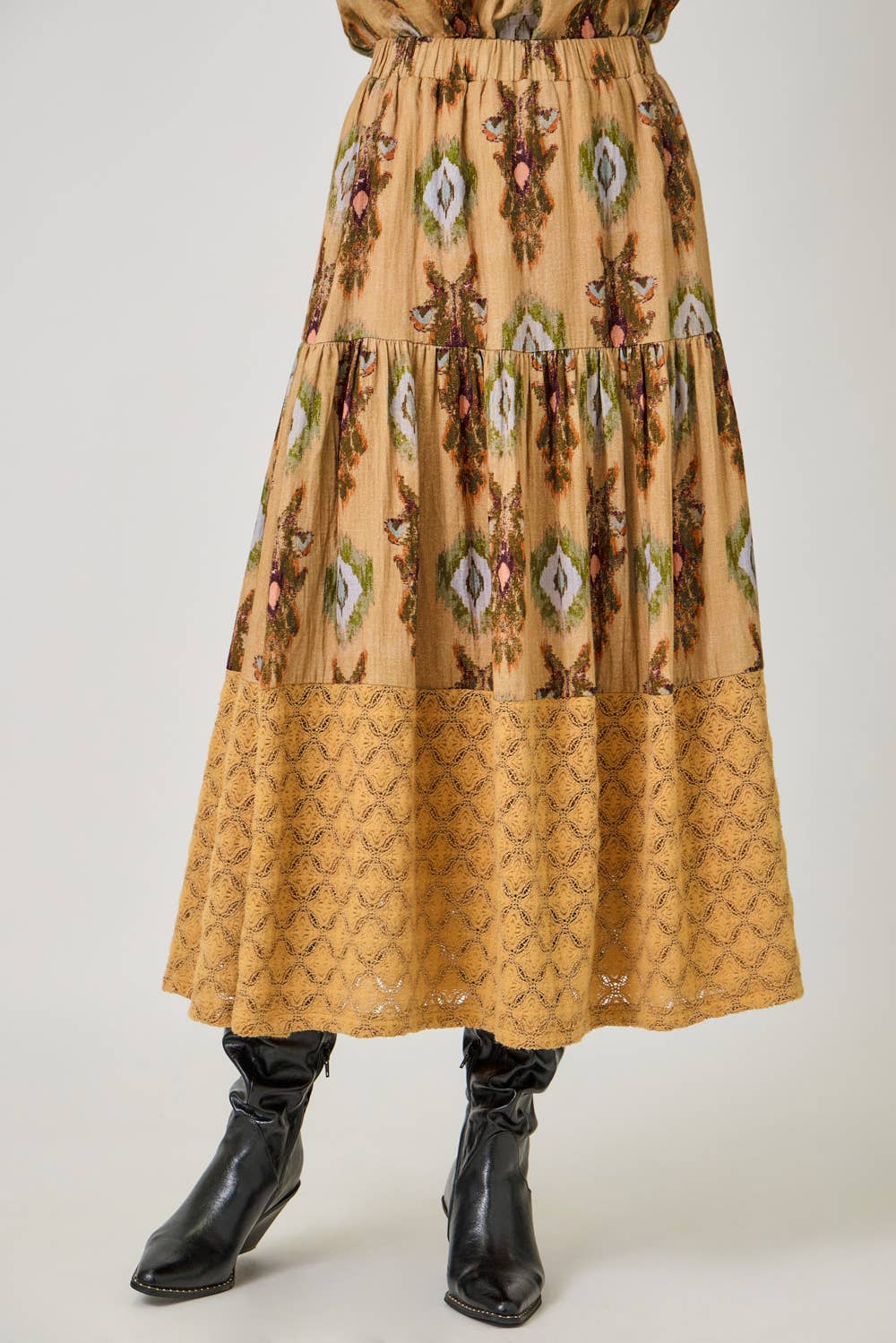 Latte 61310 Mixed Media Tiered Skirt  for wholesale on Faire2