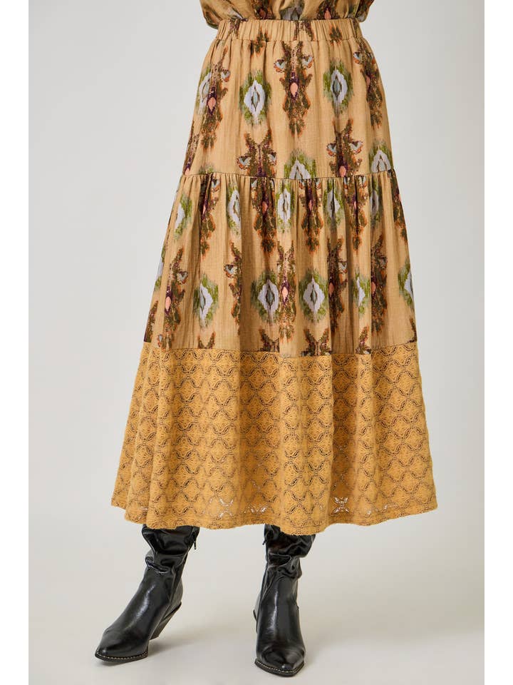 Latte 61310 Mixed Media Tiered Skirt for wholesale on Faire2