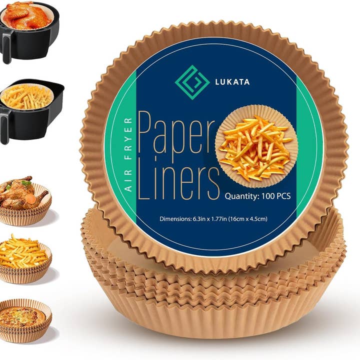 Air Fryer Liners 100 pcs - 16x4.5 cm Round Disposable Paper Oil-Free Fryers for wholesale by Lukata LTD