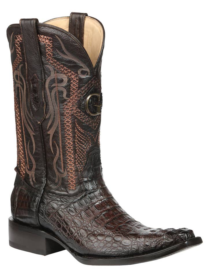 Botas Cowboy Exóticas de Caimão Nuca para Homem El General - Castanho 45082 por atacado de El General Western Wear