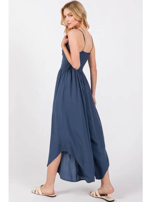 Final Touch - Wholesale Jumpsuit - Women's - Woven Solid Midi Jumpsuit - NJU60322-HV