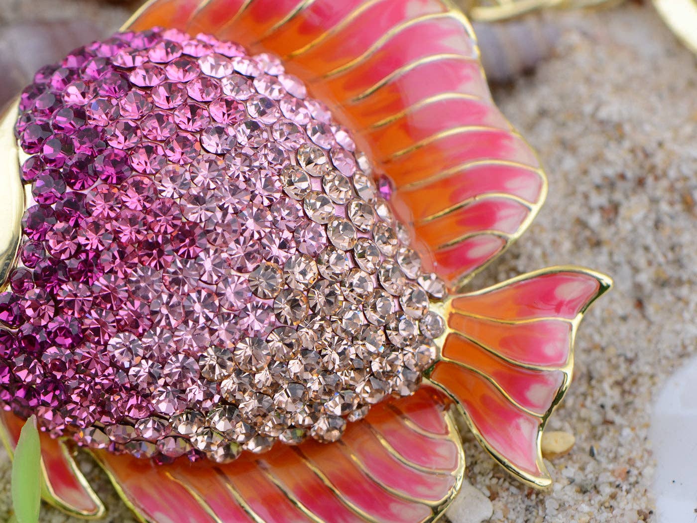 AK Brand – Porta-chaves - Mulher por atacado – Chaveiro Swarovski Crystal Fire Opal Angel Piranha Peixe20