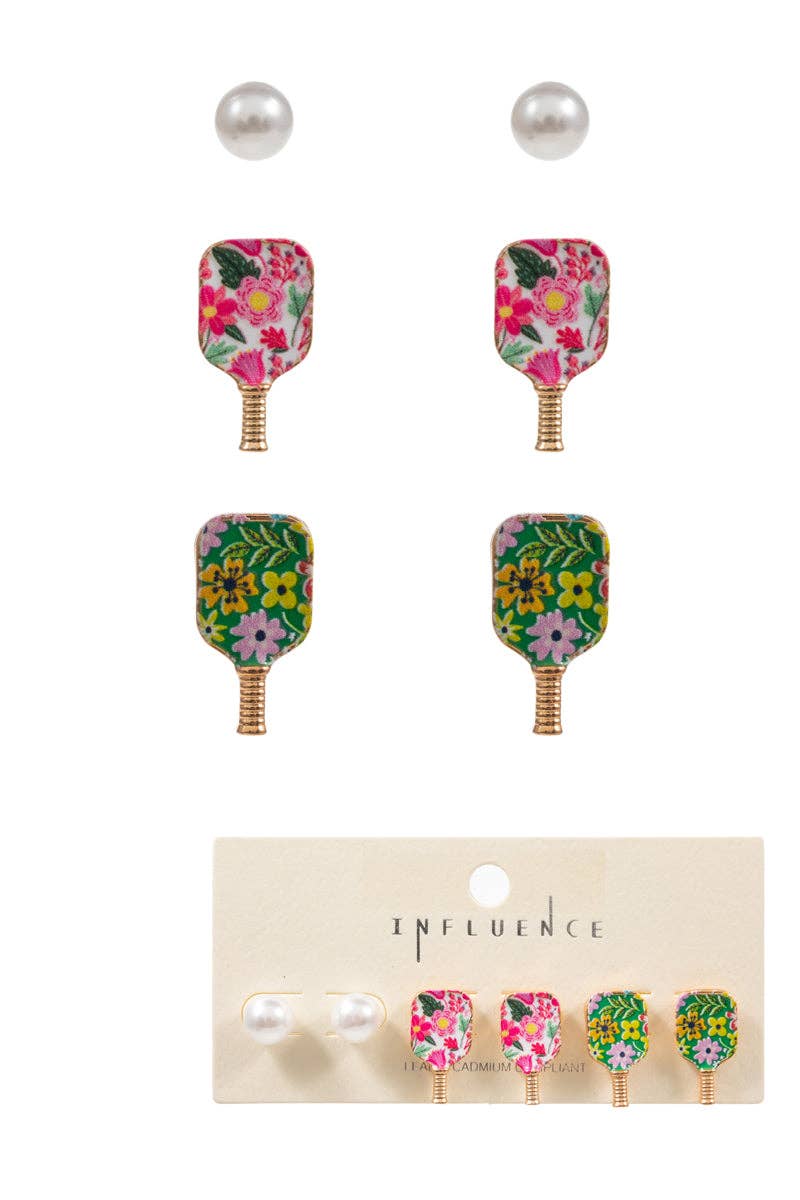 Designature New York – Brincos de pino por atacado – Brincos Desportivos Pickleball com estampa esmaltada com 3 conjuntos2