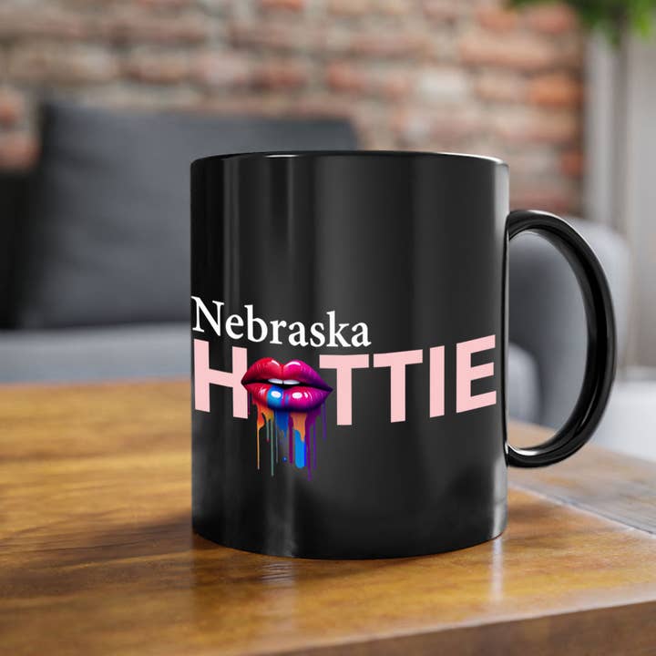 Nebraska Hottie with dripping lips 101#- Hottie Collection-Mug / Coffee Cup for wholesale by Mugs R Us