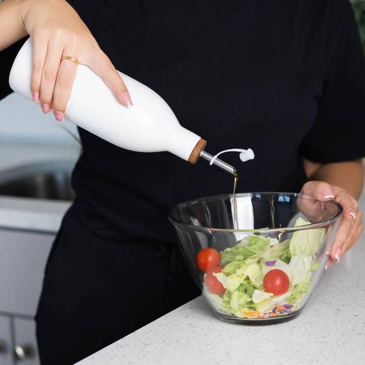 Fox Run Brands - Wholesale Oil/Vinegar Dispenser - Fox Run White Ceramic Oil Bottle,17 oz Olive Oil Dispenser4