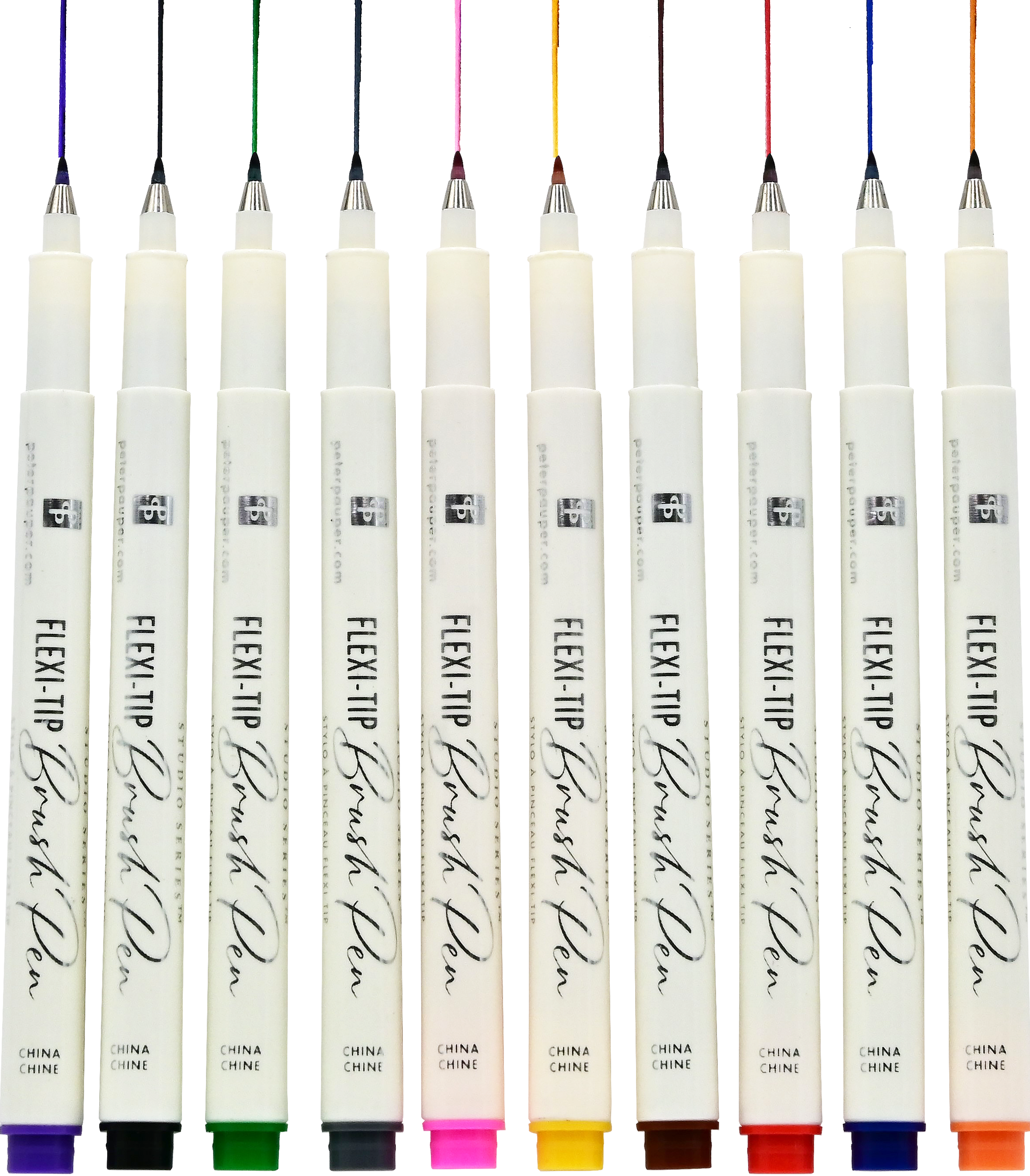 Peter Pauper Press - Wholesale Pen - Flexi-Tip Brush Pens (Set of 10)1