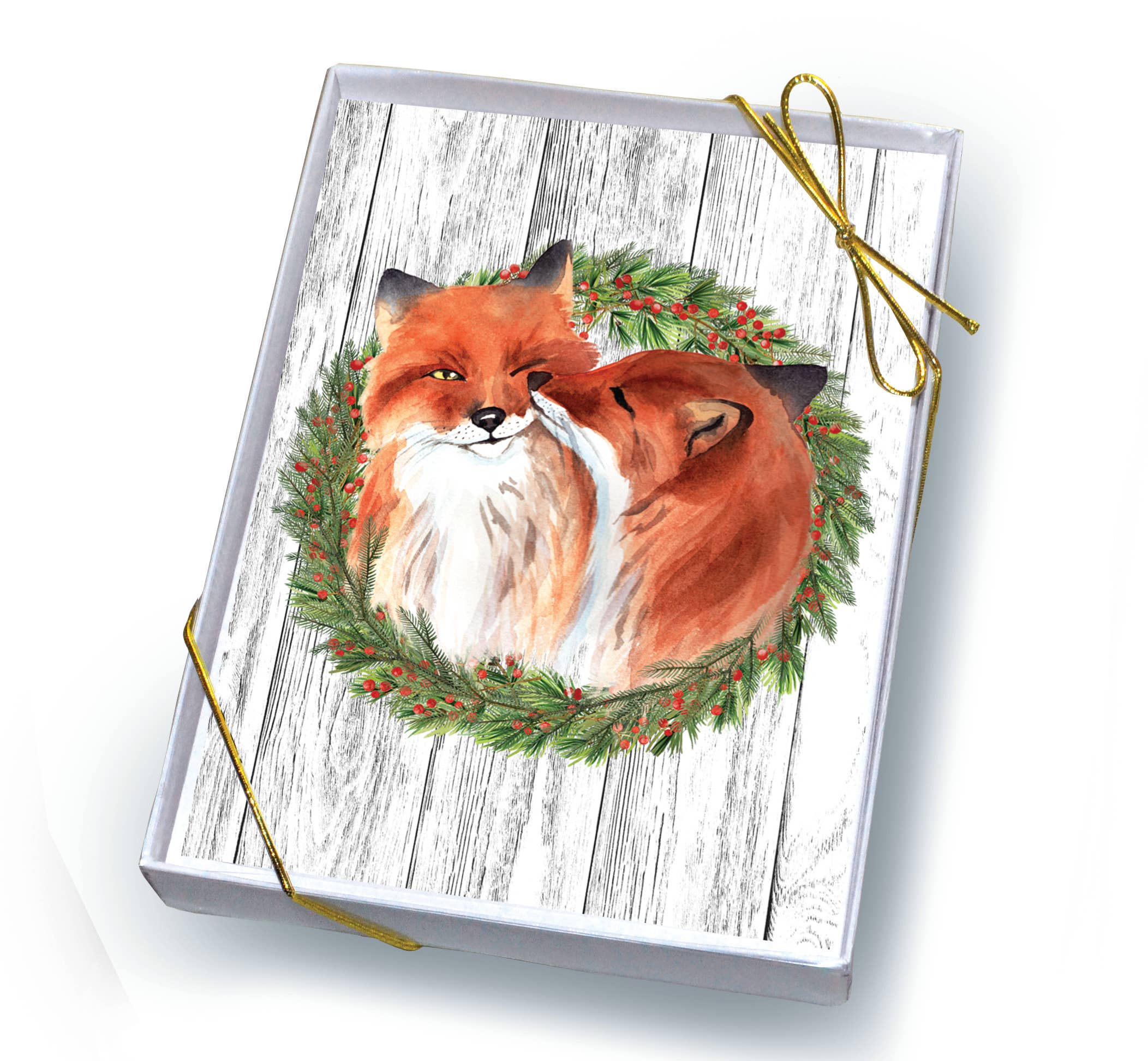 Horse Hollow Press | Pretty Snarky Equestrian Cards|Stickers - Wholesale Christmas Card - Fox Boxed Christmas Cards / Fox Snuggles / 8 Holiday Cards8