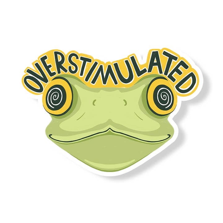 Överstimulerad Groda Yr Ångest Rolig Vinylklistermärke för wholesale av Parcel Island