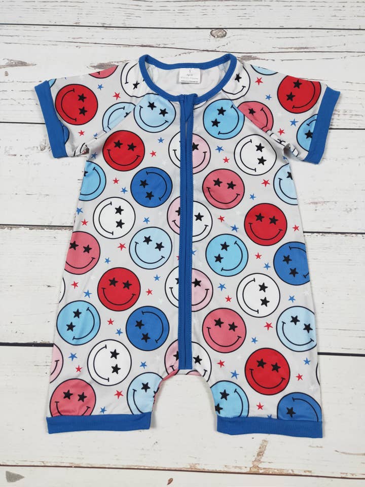 Barboteuse zippée du 4 juillet pour bébés et enfants pour la vente par sassy kids palace