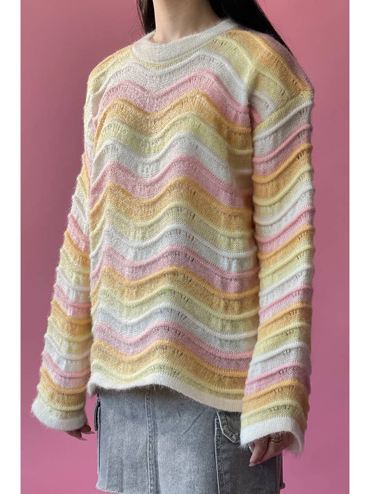 Dessin Studio – wholesale Stickad topp - Dam – Pastell Rainbow Tröja
