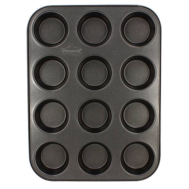 Menastyl - Wholesale Baking Sheet/Mat - AMANDINE 12 muffin tray in carbon steel non-stick3