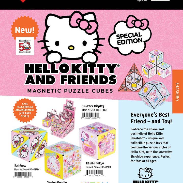Fun In Motion Toys - Wholesale Puzzle - Kids - Shashibo Hello Kitty 12-pc Magnetic Puzzle Cube STEAM MESH1