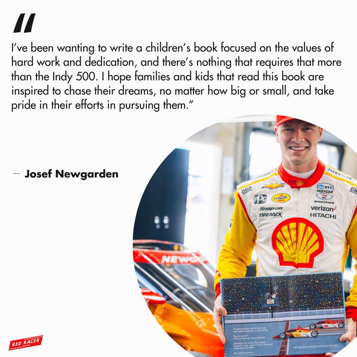Red Racer Books - Vente Livre pour enfants de maternelle (de 3 à 5 ans) - Le grand rêve de Joseph : une histoire de l'INDY 500 - Livre pour enfants à couverture rigide4