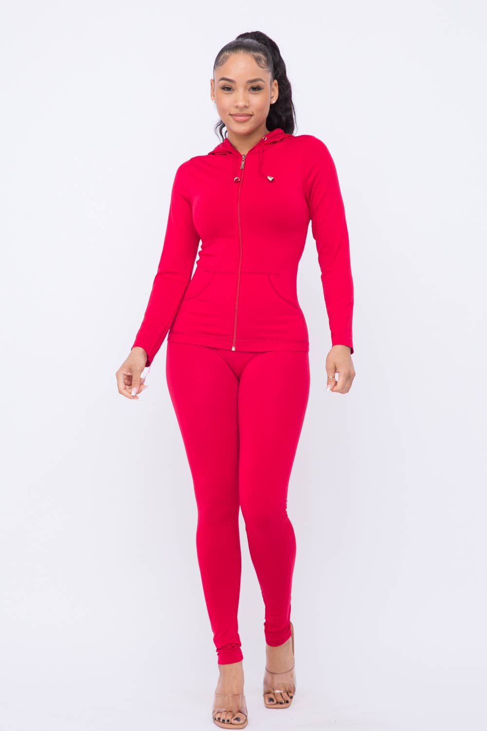 Julia by LoveJ - Wholesale Lounge Set - Women's - Seamless Zip Up Hoodie And Leggings Set1