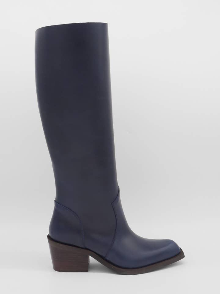 Runaway Western Cowboy Dame Støvler i Blåt Læder for engroshandel hos STIVALI NEW YORK