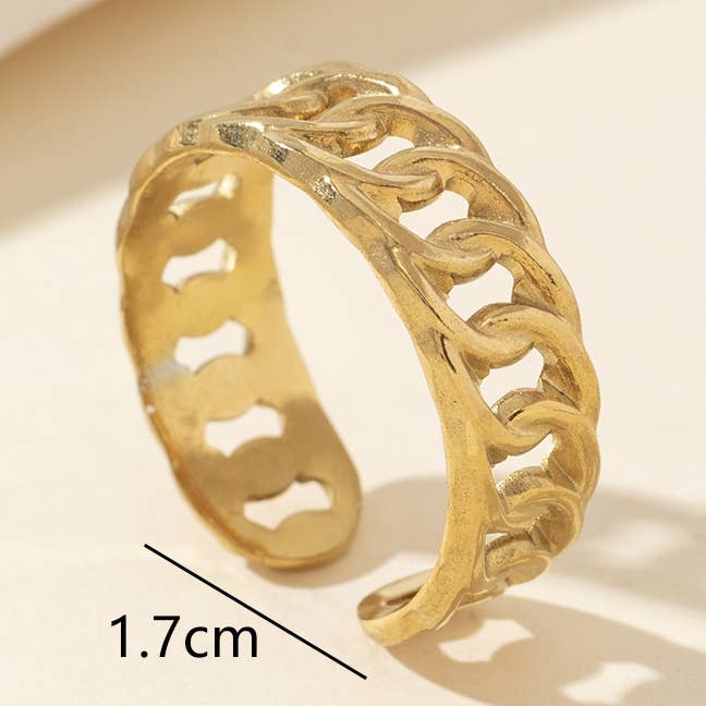 Verstellbarer Ring Edelstahl 25BGA301 für den Großhandel von Blossom bijoux