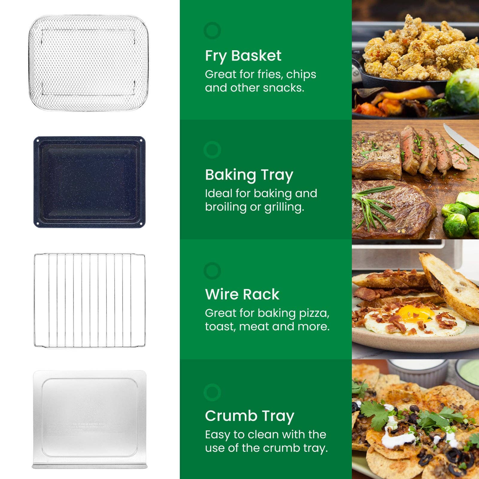 VAL CUCINA - Vente Appareils électroménagers - Four grille-pain à friteuse à air 10 en 1 VAL CUCINA, noir mat6