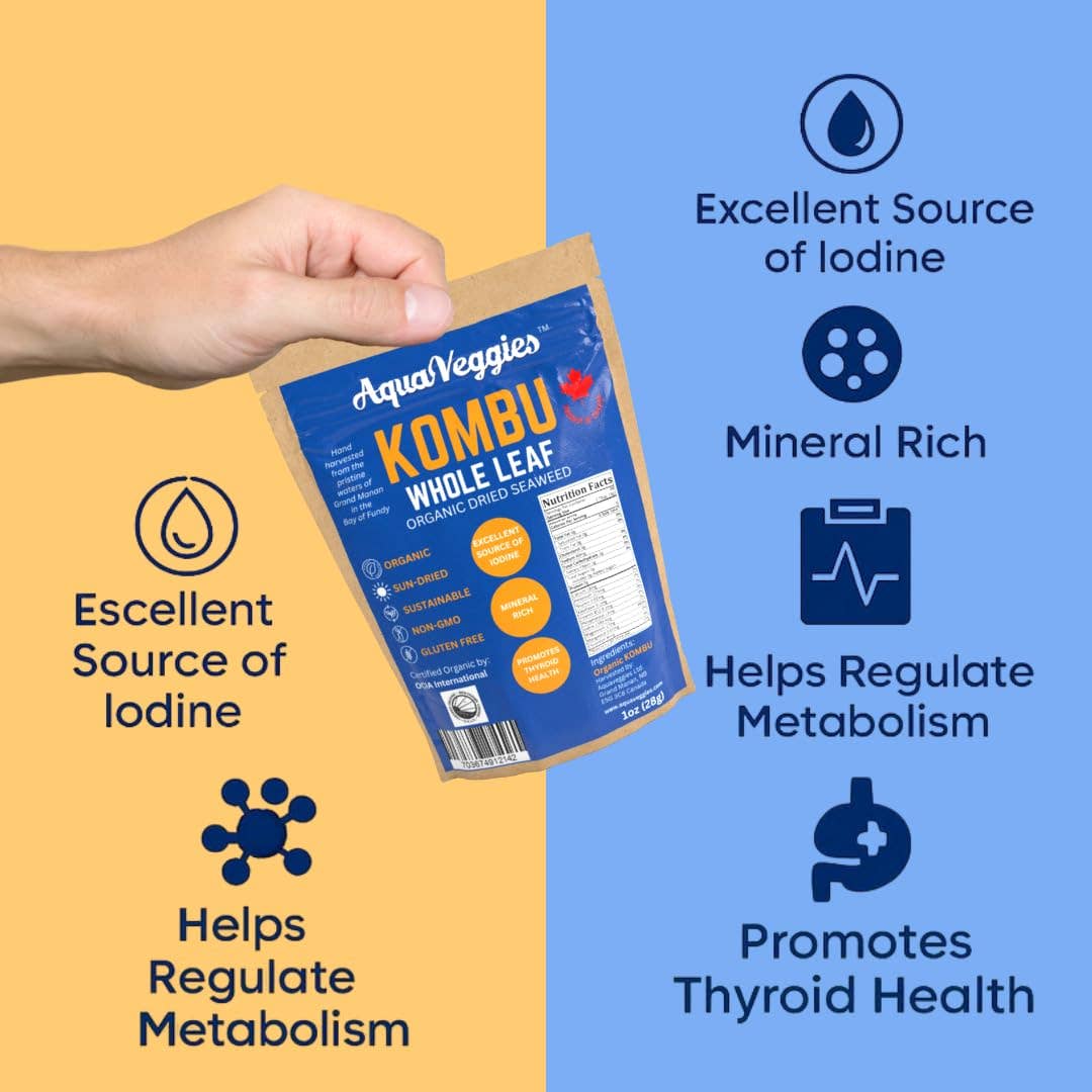 Aqua Veggies (Canada Shop) - Wholesale Dried/Dehydrated Vegetables - Organic Whole Leaf Kombu (1oz)1