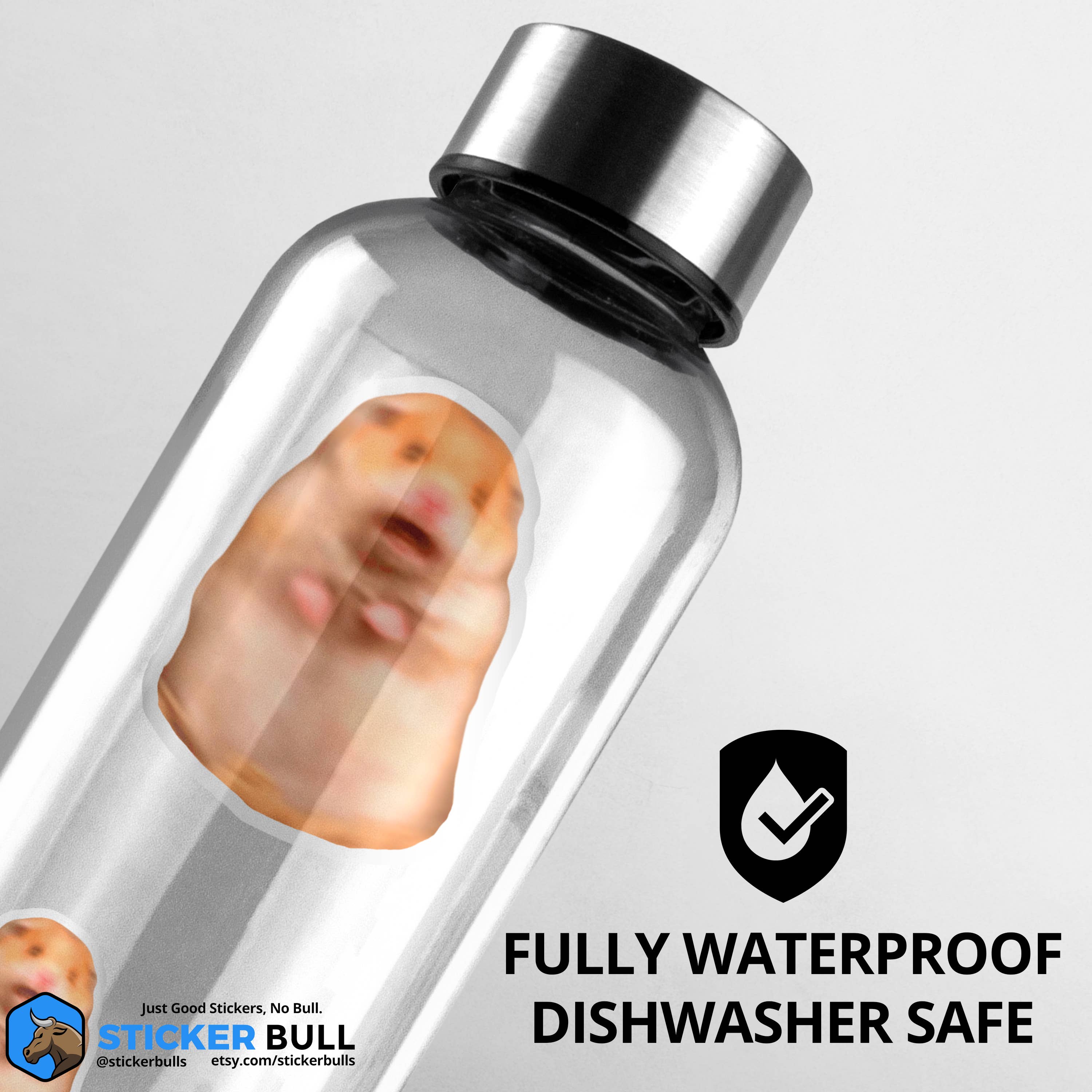 Sticker Bull - Wholesale Sticker - Scared Hamster Funny Meme Sticker, Waterproof Vinyl Sticker4