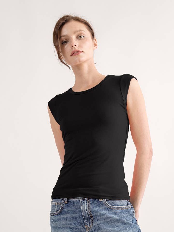 Wasabi + Mint - Wholesale Knit Top - Women's - CAP SLEEVE TOP FWMT23551