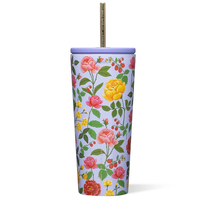 Cold Cup - 24oz Rifle Paper - Roses Purple for wholesale by CORKCICLE