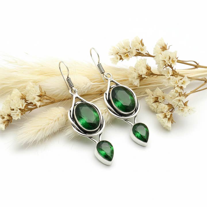 Pendientes Piedra Cuarzo Verde para venta al por mayor de Produtos Namasté