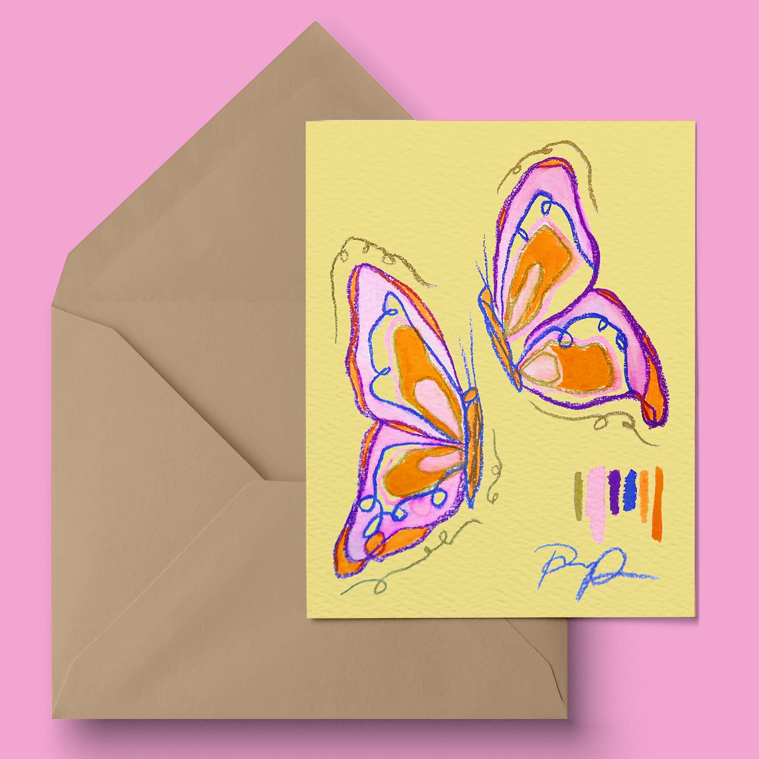 Paige Poppe Art - Wholesale Everyday Greeting Card - "Butterfly Babe" Greeting Card1
